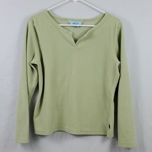 LL Bean Fleece Top/Sage Green/Size: Medium (352)